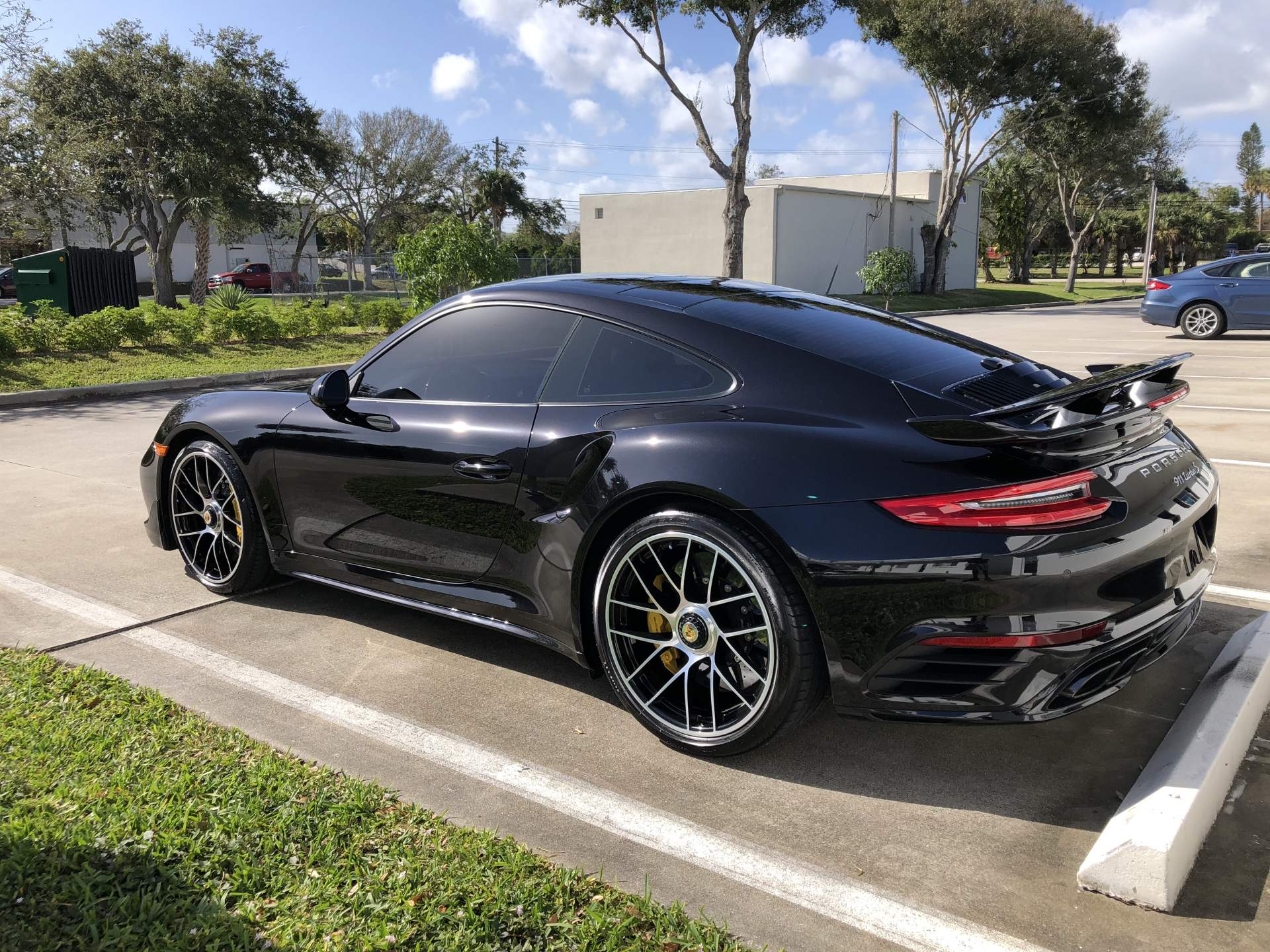 Black Porsche from the side