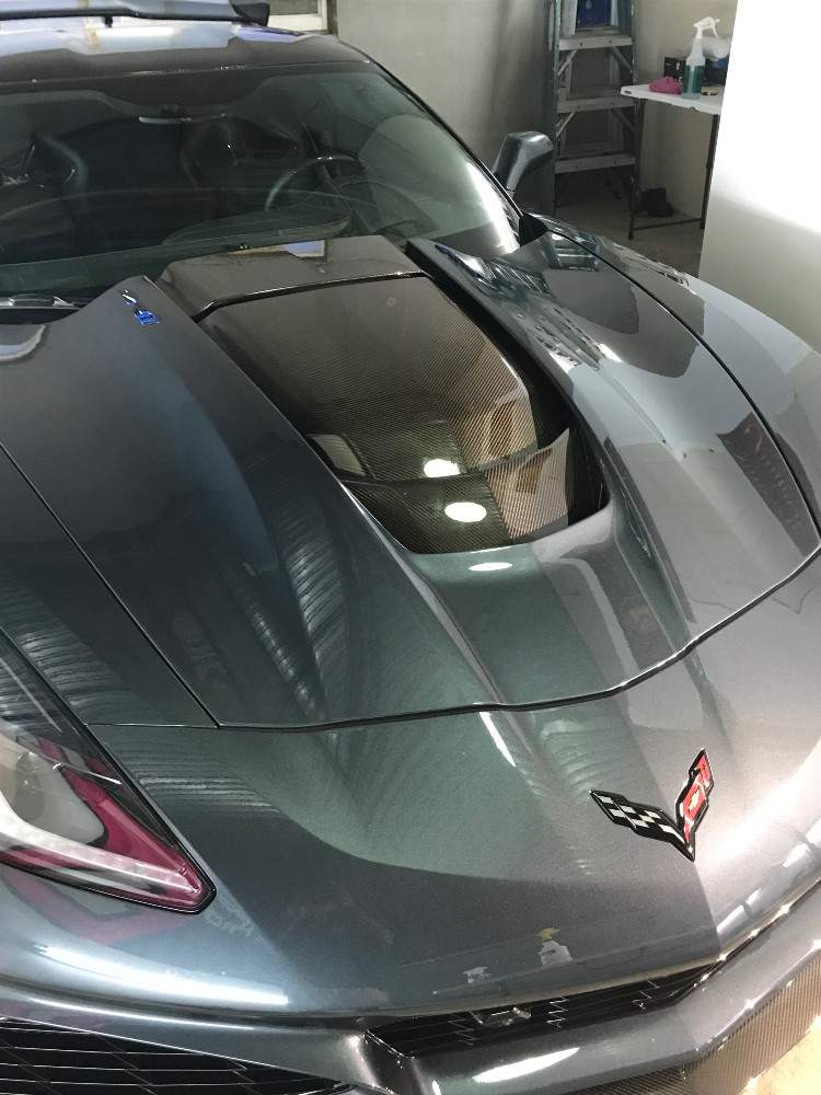 Grey Thunderbird with its shiny hood